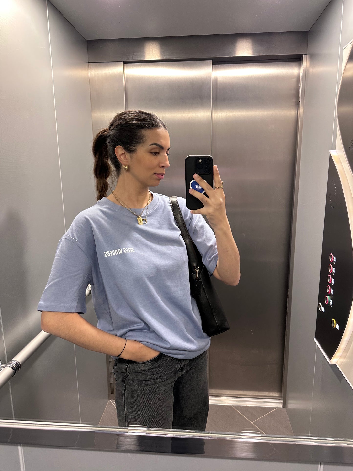 T-shirt "dino" violet-bleu