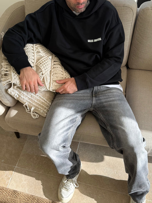 Sweat à capuche "hot peeps" noir