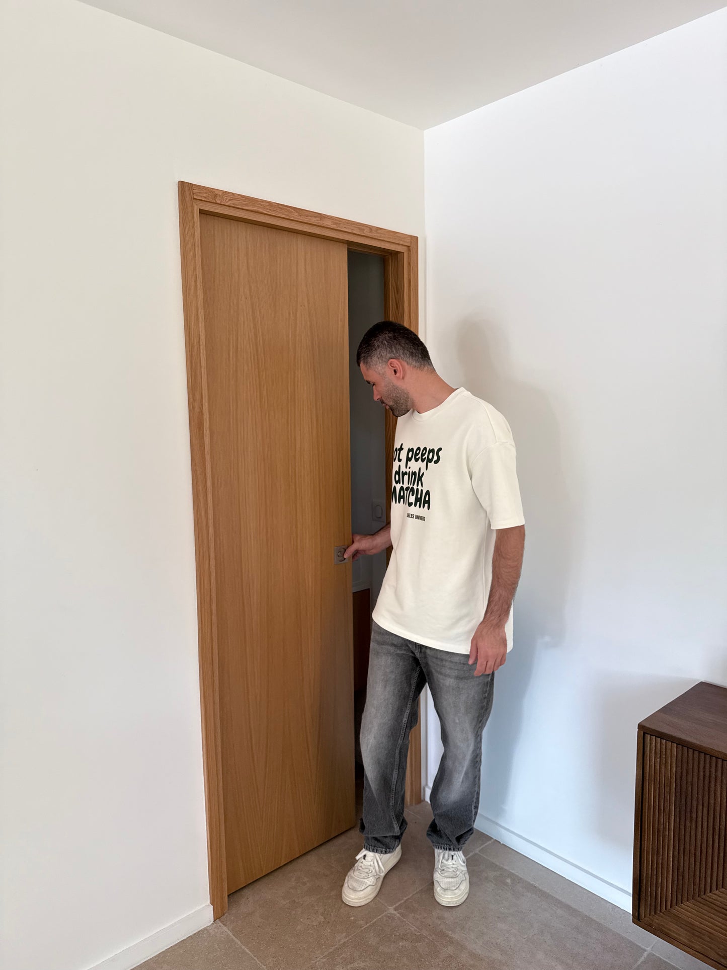 T-shirt écru "hot peeps"