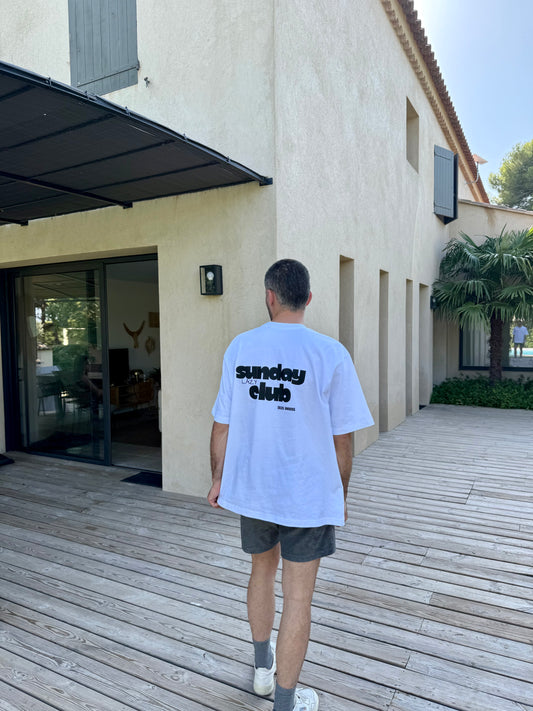T-shirt blanc "Sunday"