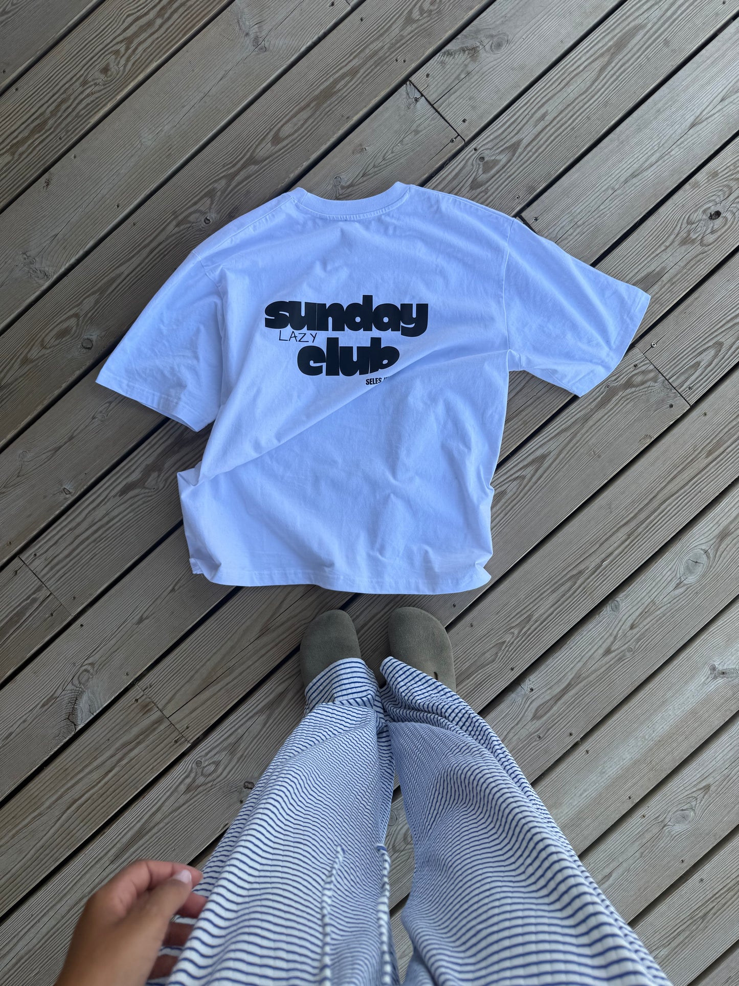 T-shirt blanc "Sunday"