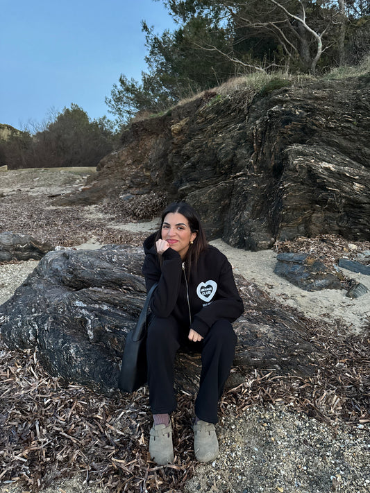 Bas de jogging noir évasé