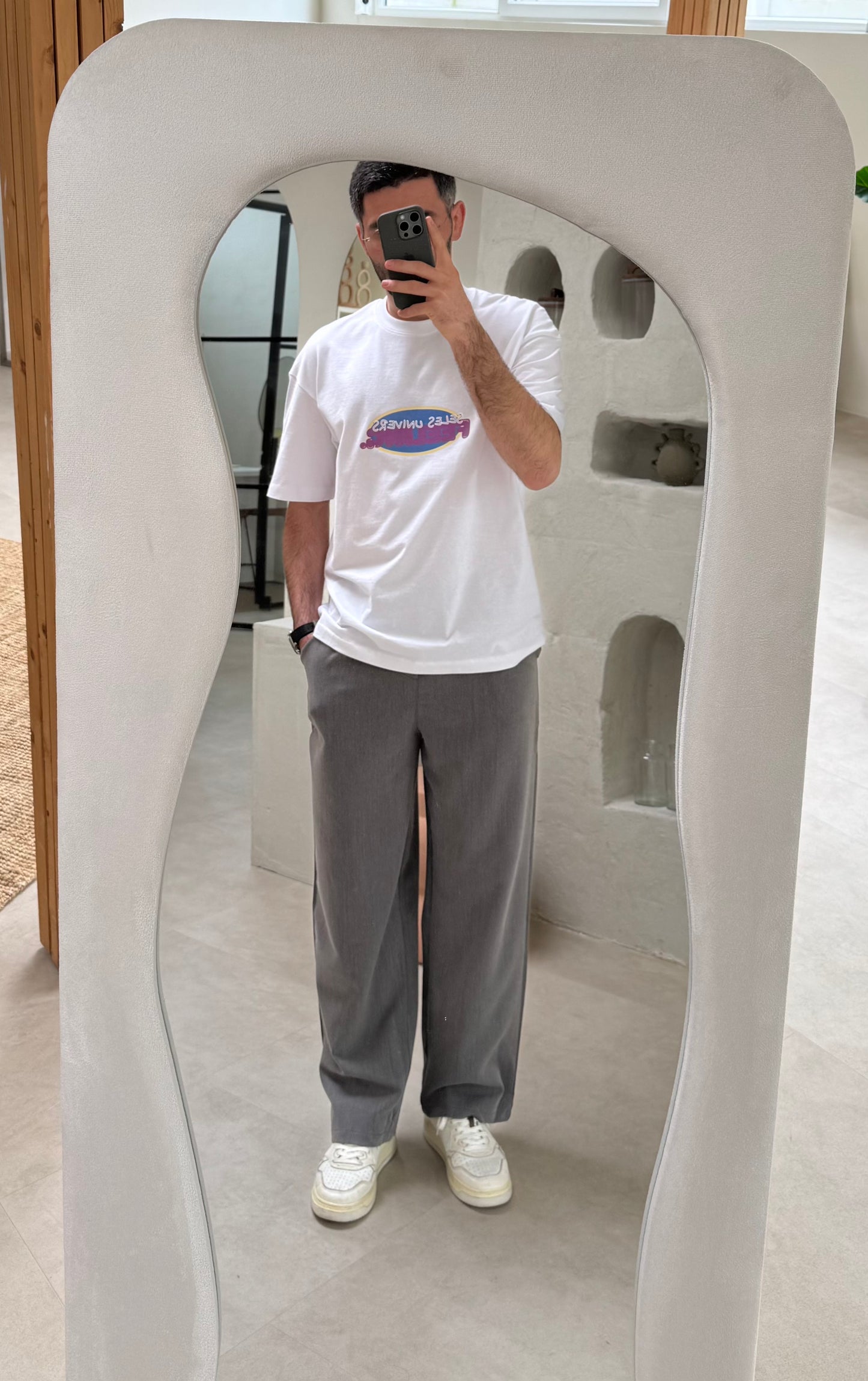T-shirt "feeling" blanc oversize