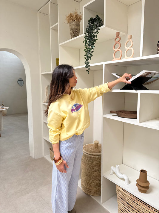 Sweat à capuche jaune "summer"