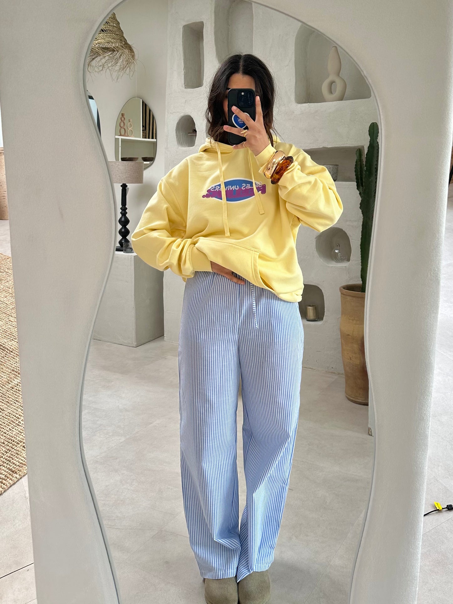 Sweat à capuche jaune "summer"