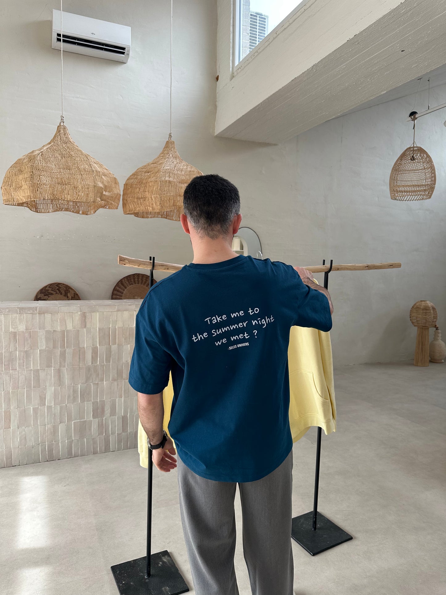 T-shirt bleu oversize "summer night"