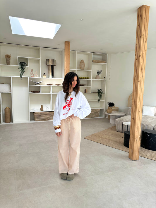 T-shirt longues manches blanc "homard"