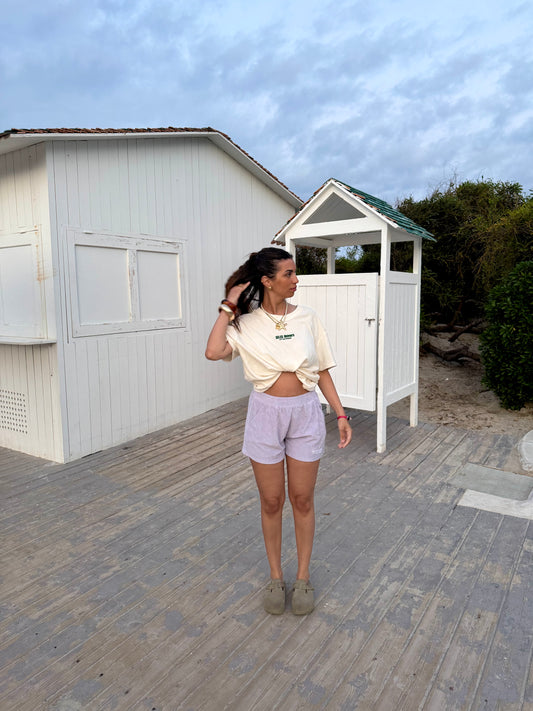 T-shirt blanc cassé éco-responsable en éponge