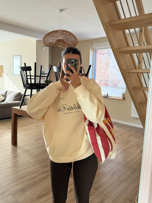 Sweat à capuche "athetic club" écru