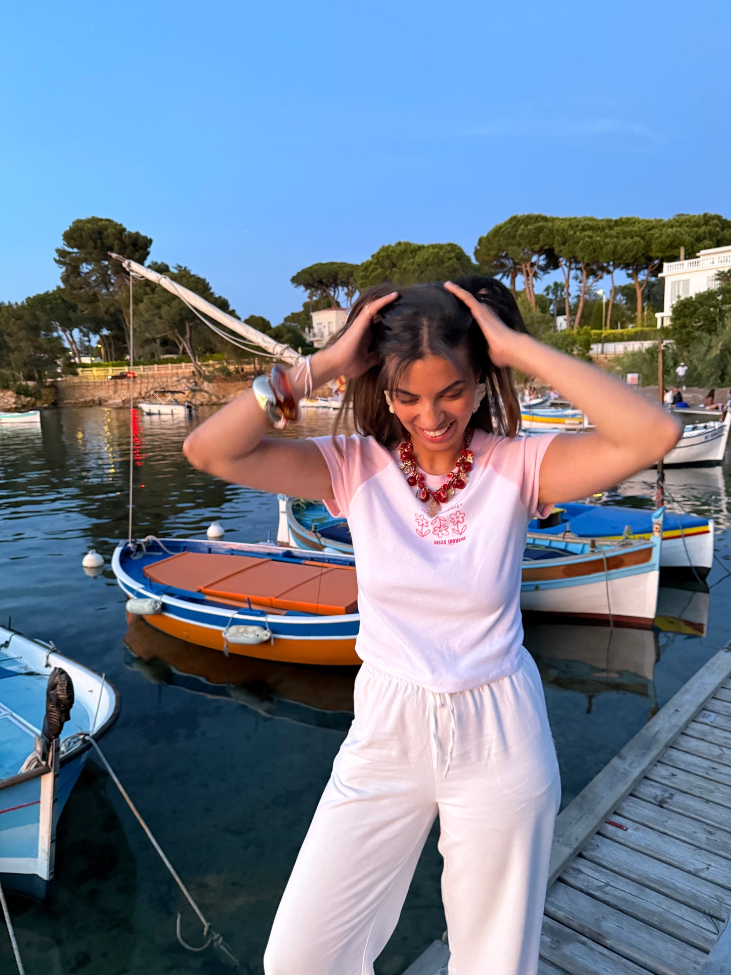T-shirt crop top rose "flowers"