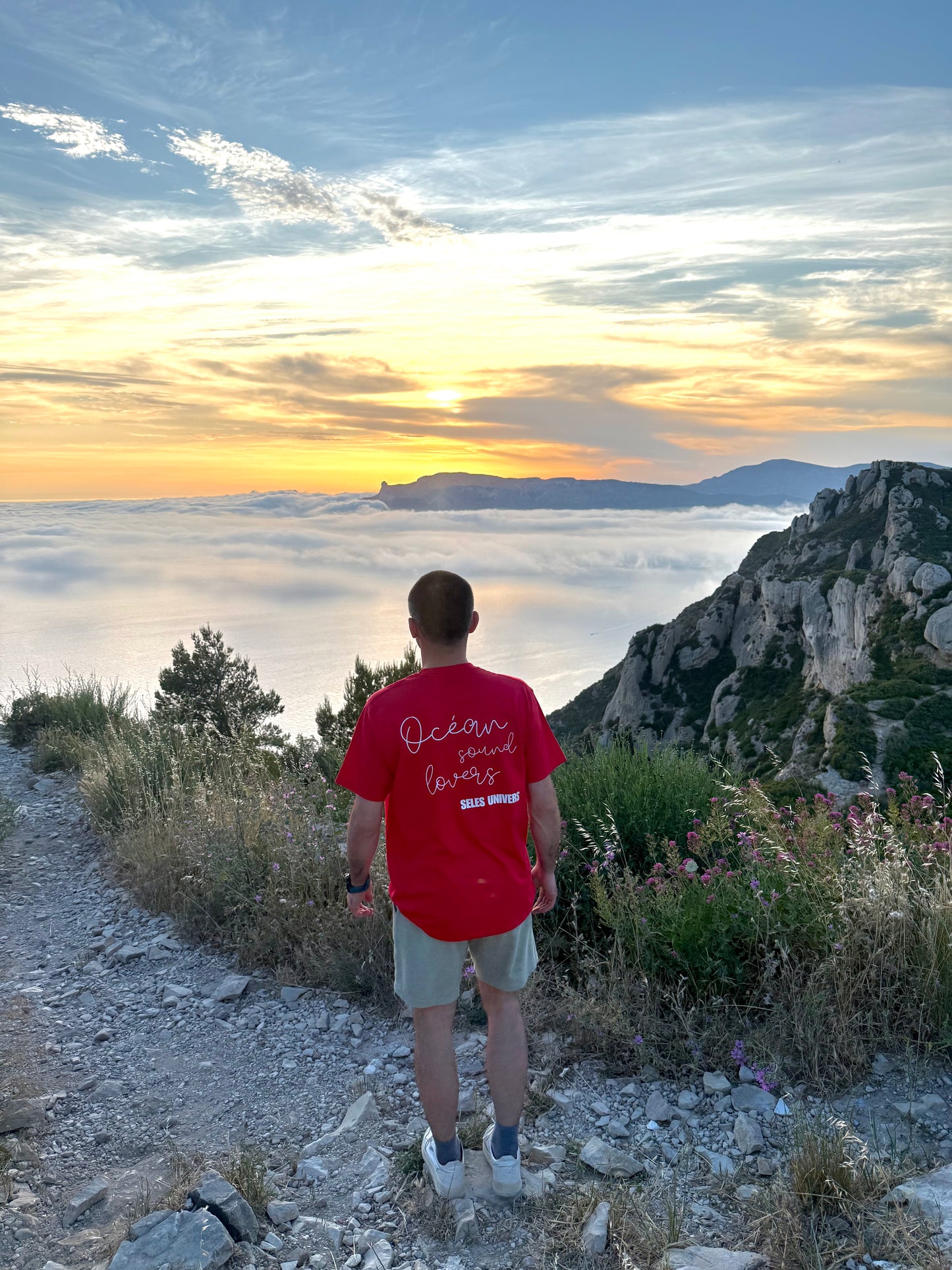 T-shirt "ocean sound" rouge