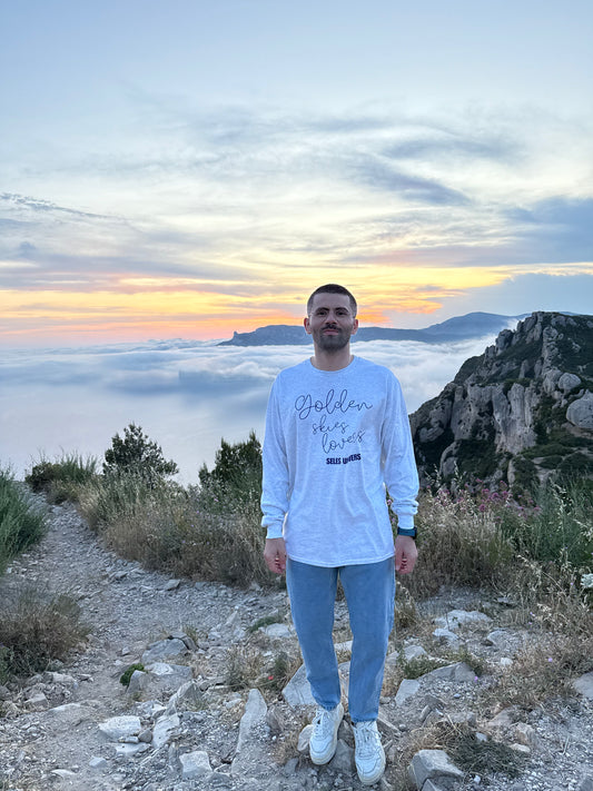 T-shirt longues manches gris clair "océan"