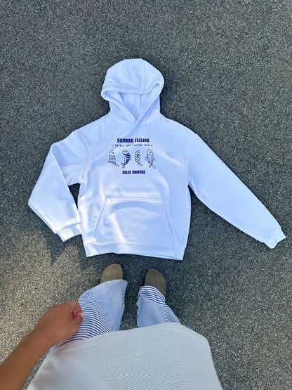 Sweat blanc "poisson"