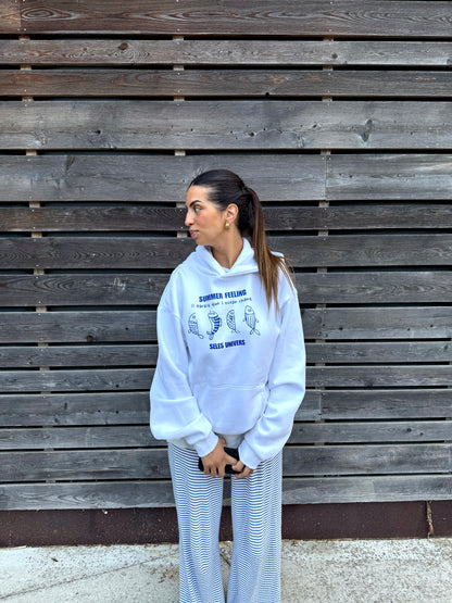 Sweat blanc "poisson"