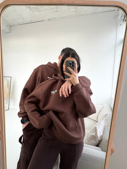 Sweat à capuche marron "Ice coffee"