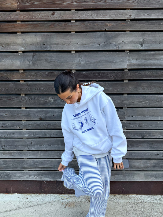 Sweat blanc "poisson"