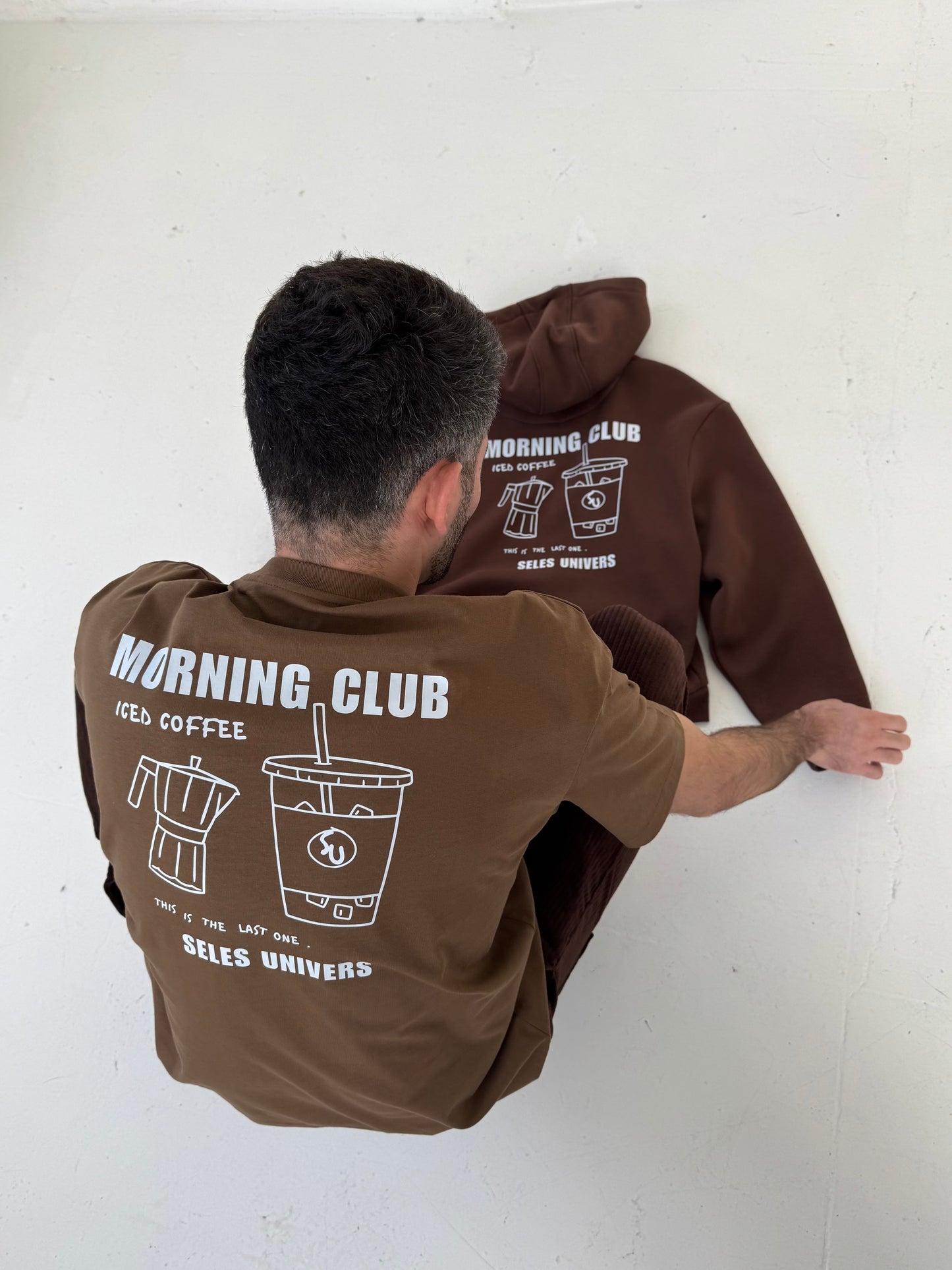 T-shirt marron écoresponsable "Morning club"