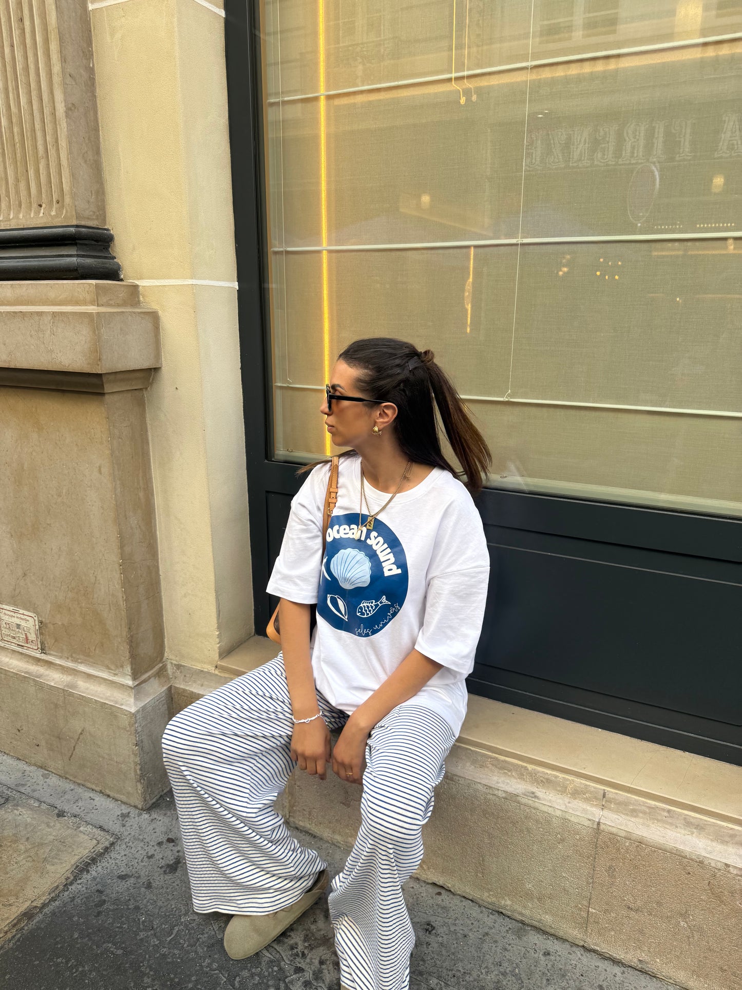 T-shirt oversize "marrin" blanc
