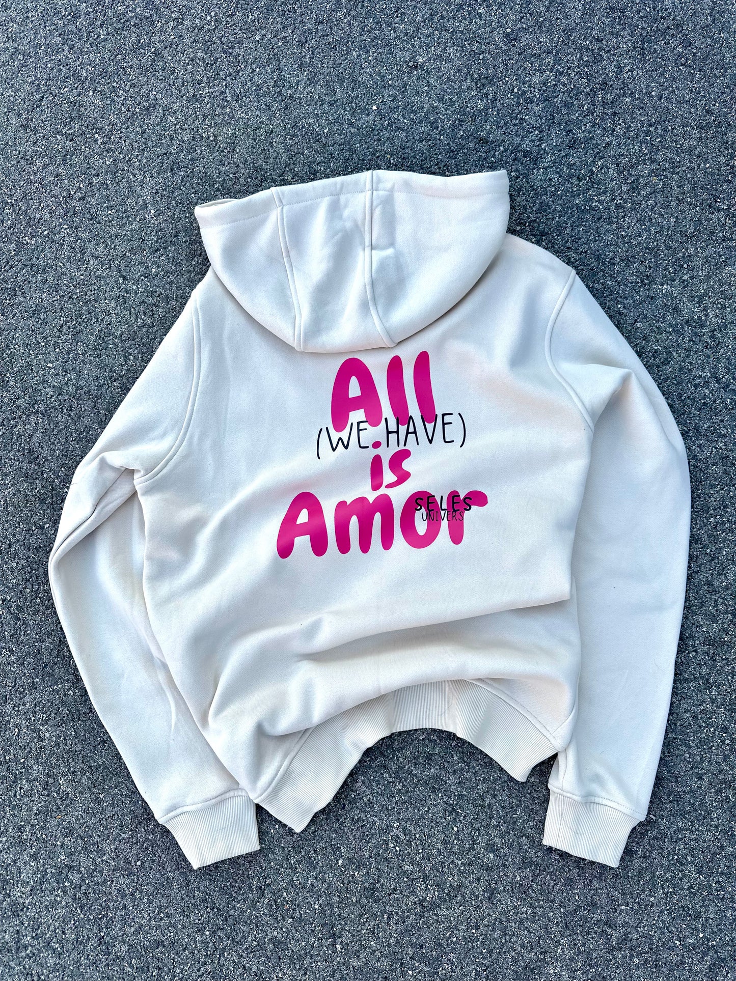 Sweat "amor" beige