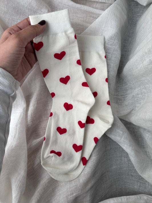 Chaussettes à petits coeurs