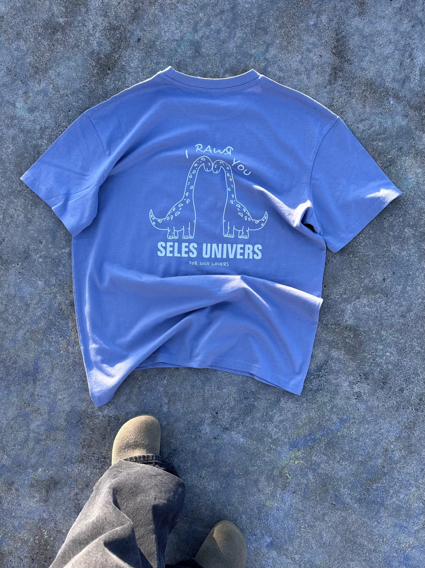 T-shirt "dino" violet-bleu