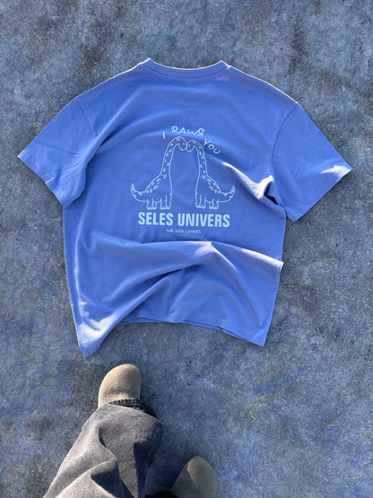 T-shirt "dino" violet-bleu