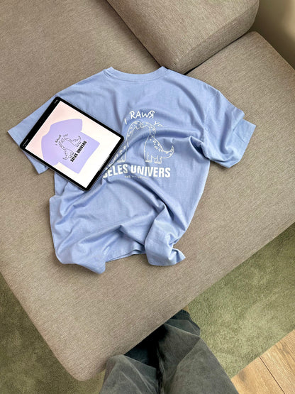 T-shirt "dino" violet-bleu