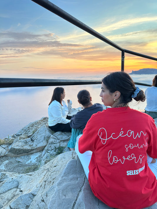T-shirt "ocean sound" rouge