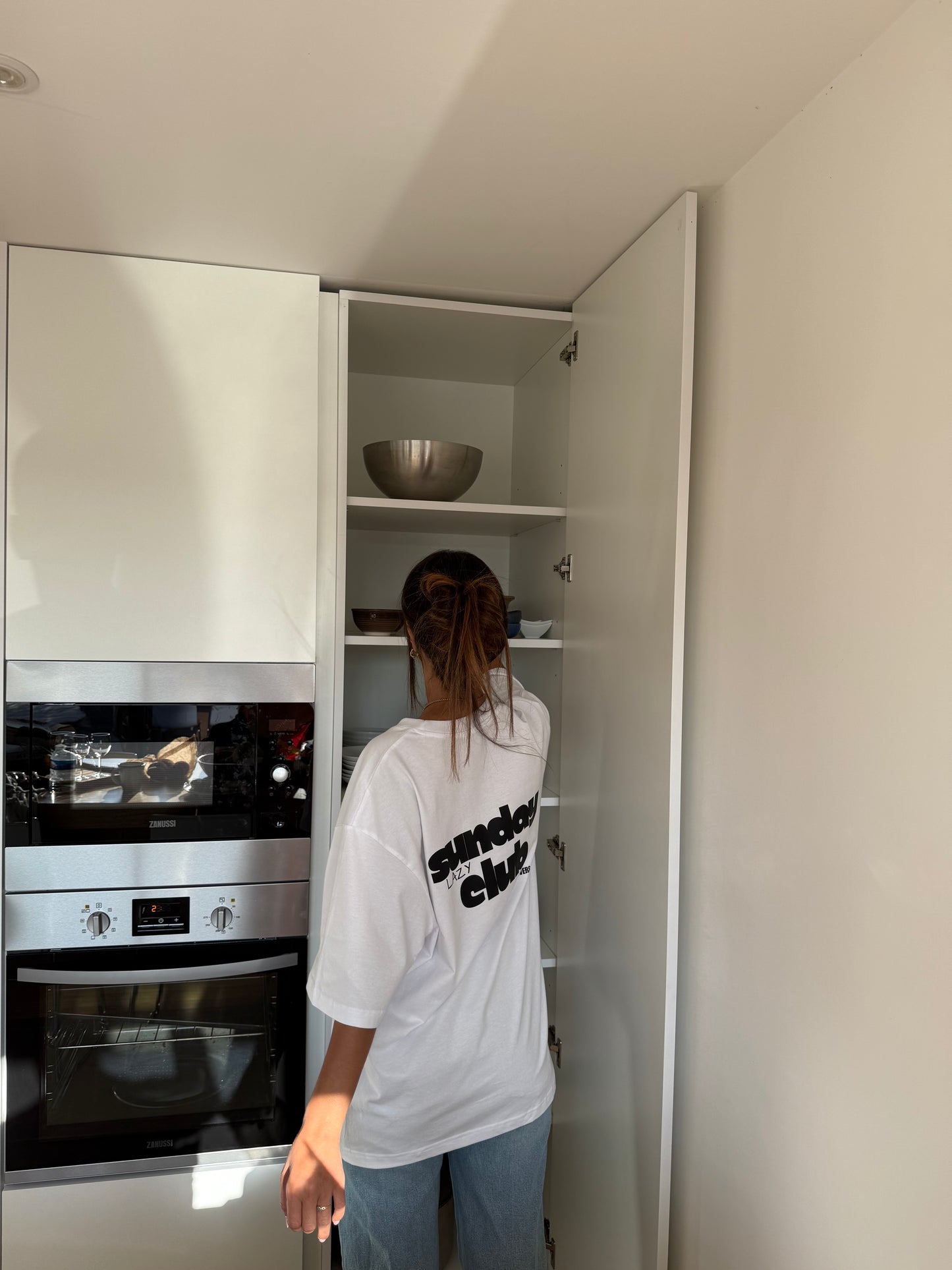 T-shirt blanc "Sunday"