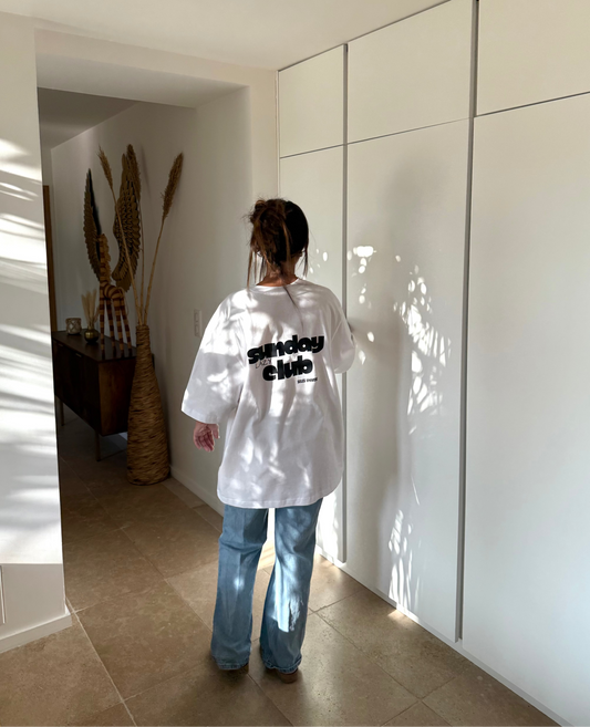 T-shirt blanc "Sunday"