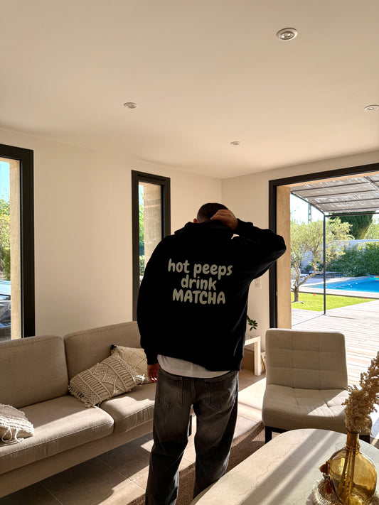 Sweat à capuche "hot peeps" noir