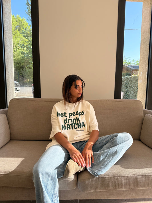 T-shirt écru "hot peeps"