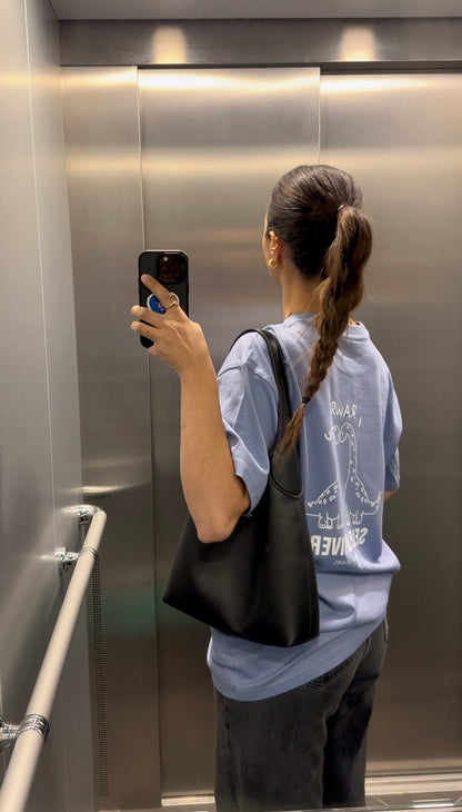 T-shirt "dino" violet-bleu