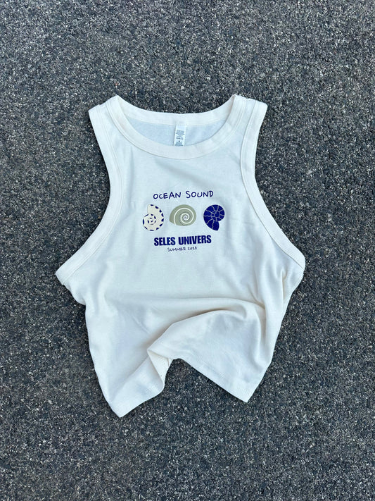 Top écru femme "coquillage"