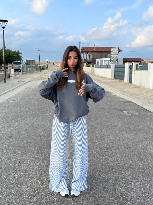 Sweat à capuche gris "Signature"