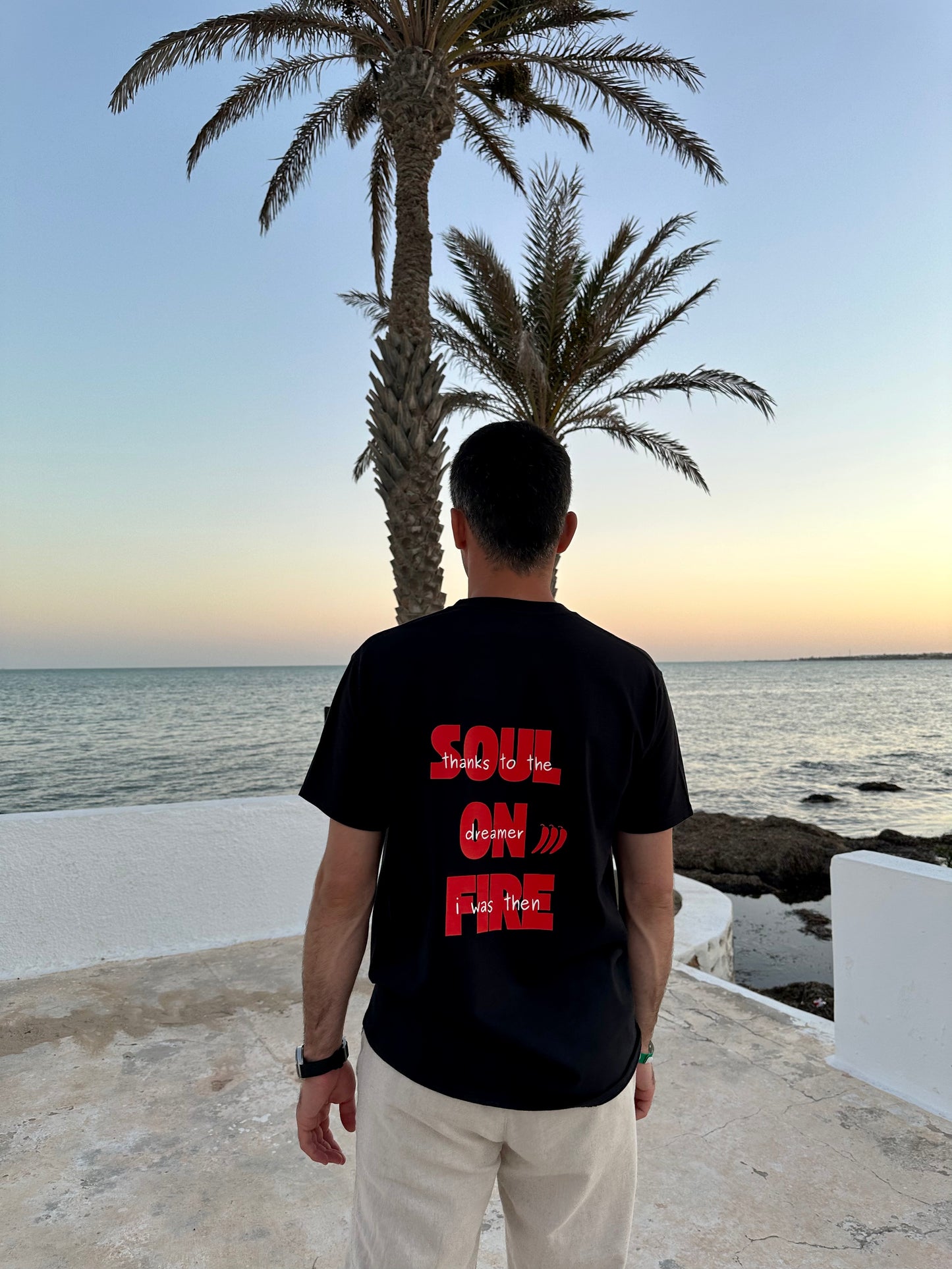 T-shirt "SOUL ON FIRE" noir