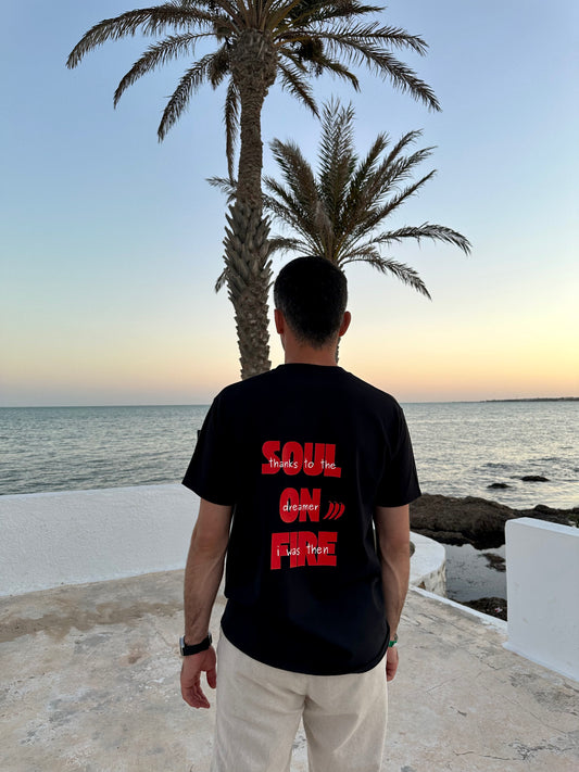 T-shirt "SOUL ON FIRE" noir