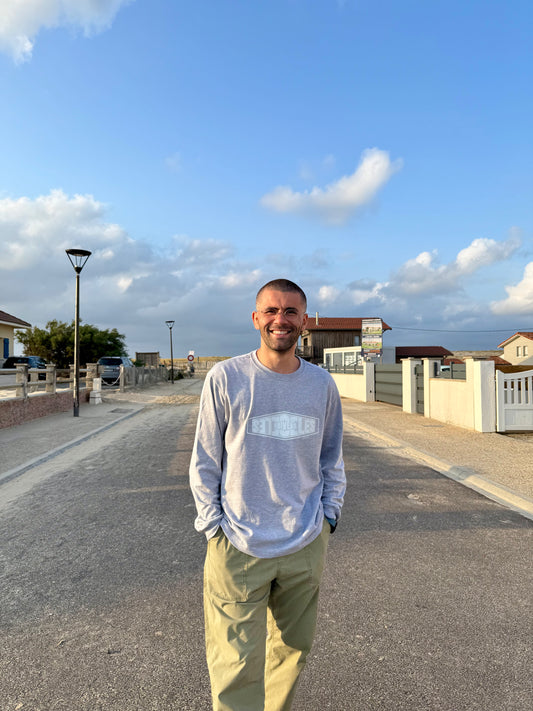 T-shirt longues manches gris "signature"