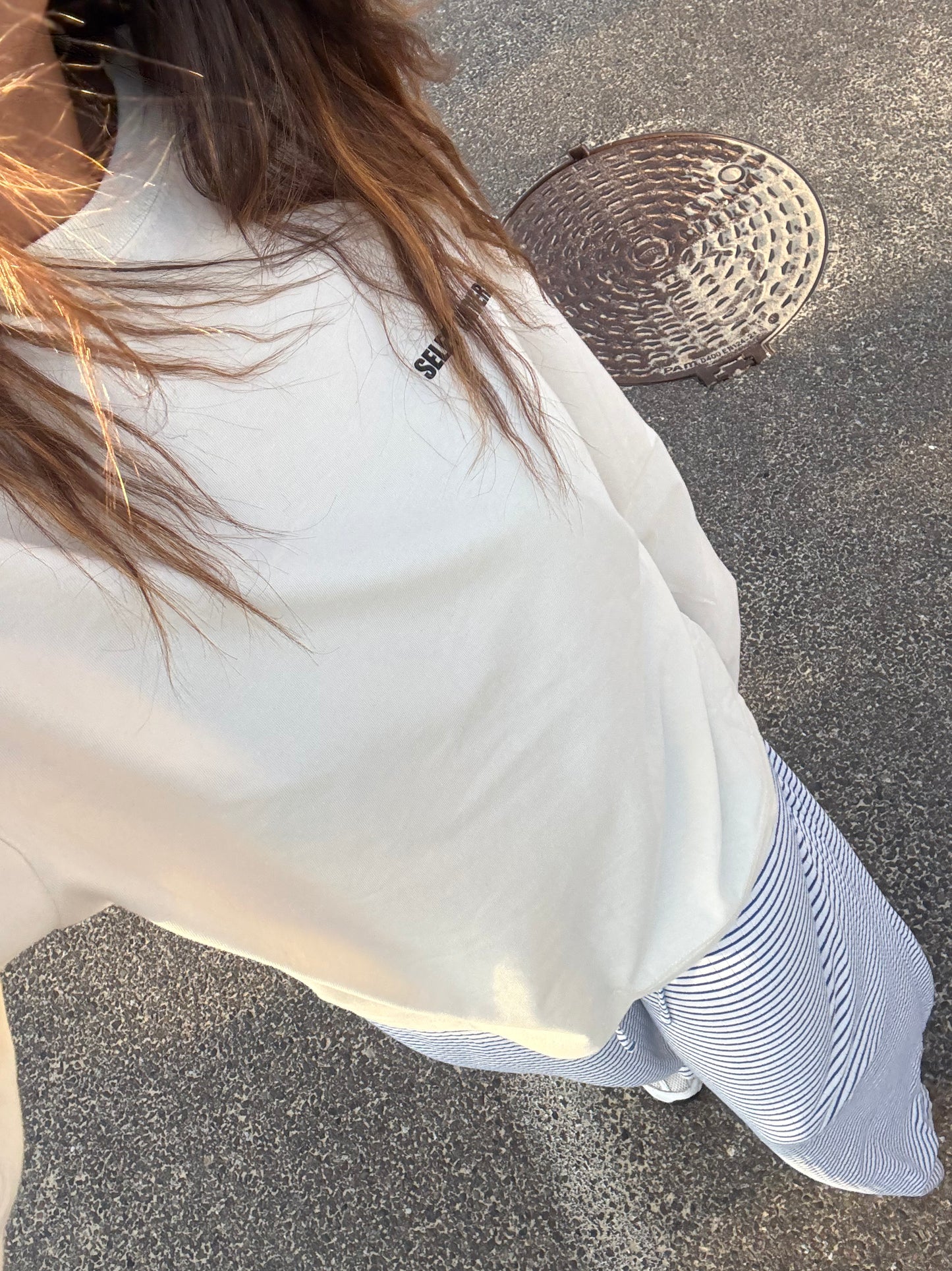 T-shirt longues manches écru "Now"