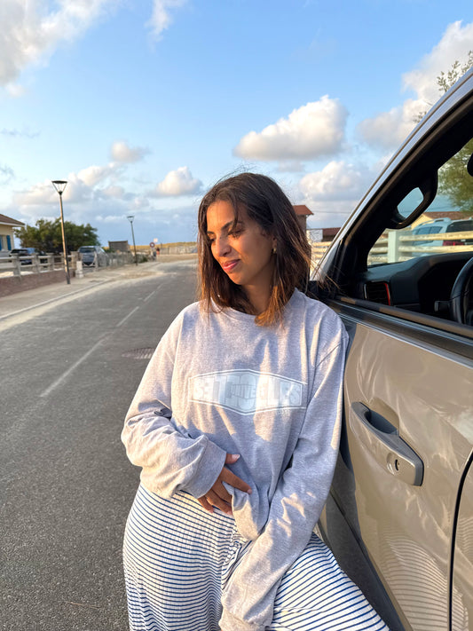 T-shirt longues manches gris "signature"