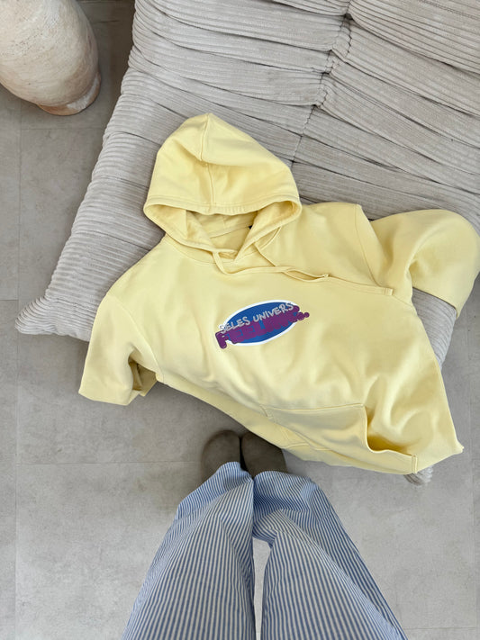 Sweat à capuche jaune "summer"