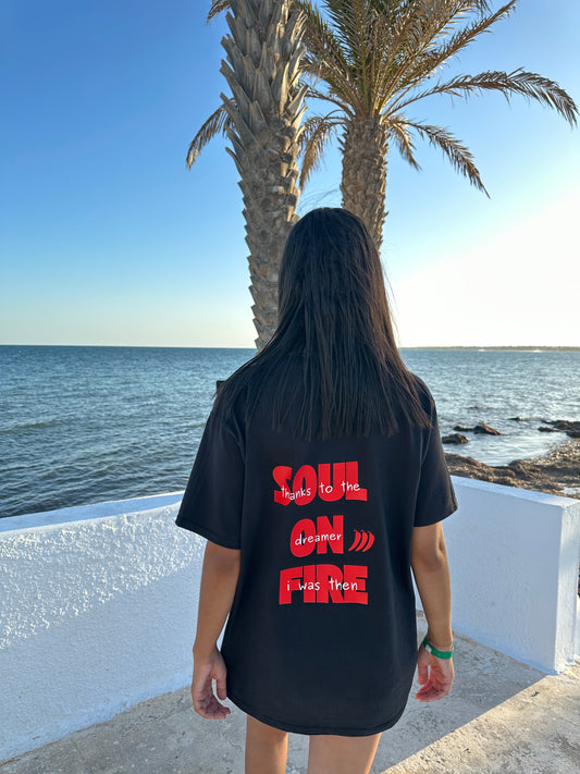 T-shirt "SOUL ON FIRE" noir