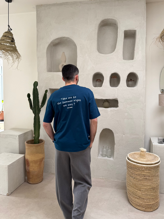 T-shirt bleu oversize "summer night"