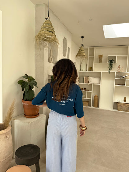 T-shirt bleu oversize "summer night"