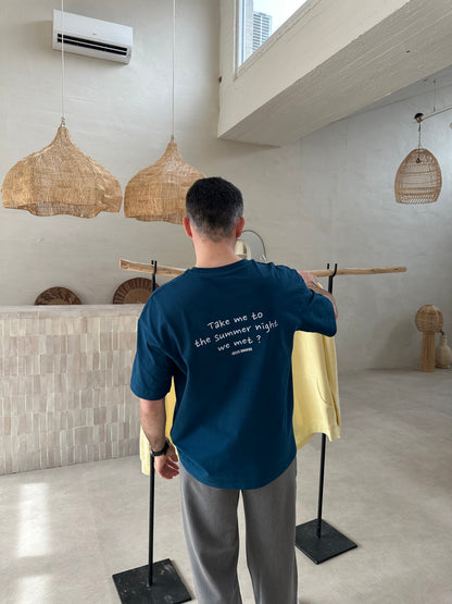 T-shirt bleu oversize "summer night"