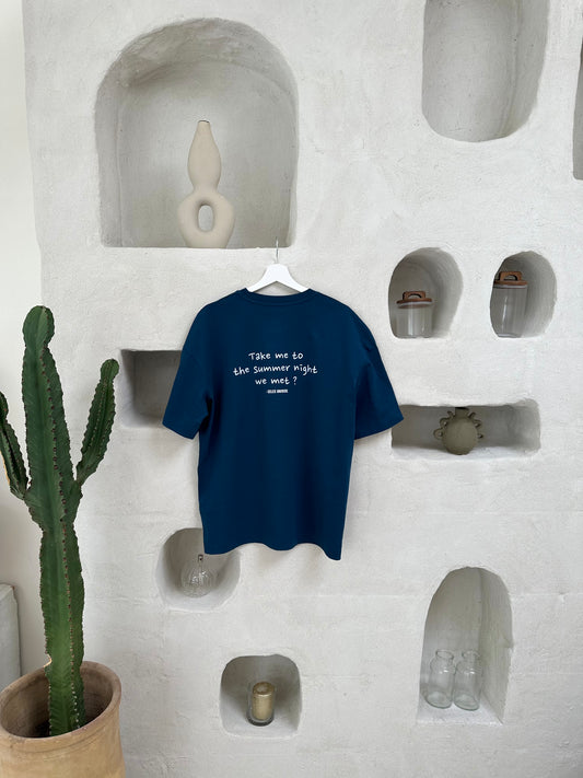 T-shirt bleu oversize "summer night"