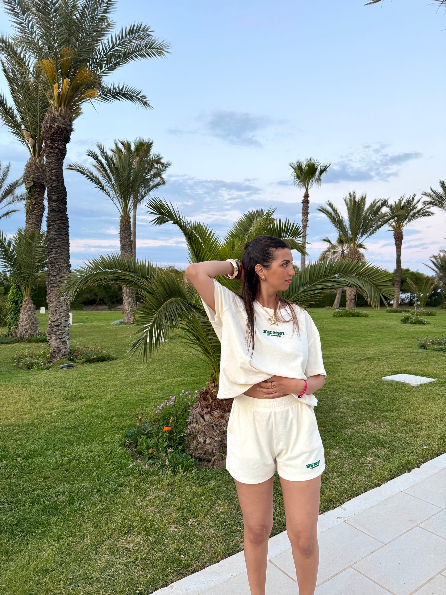 T-shirt blanc cassé éco-responsable en éponge