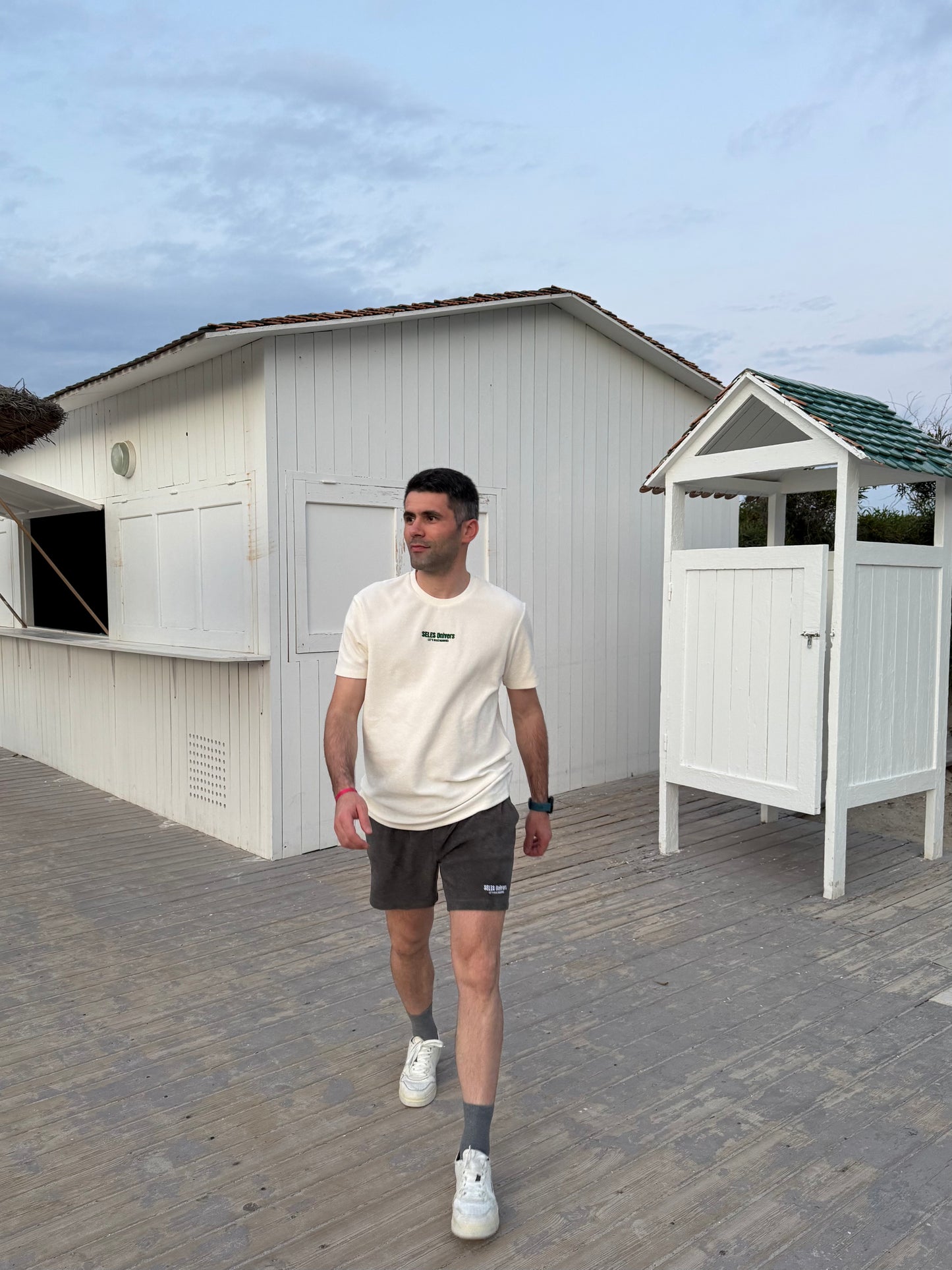 Short éco-responsable en éponge gris