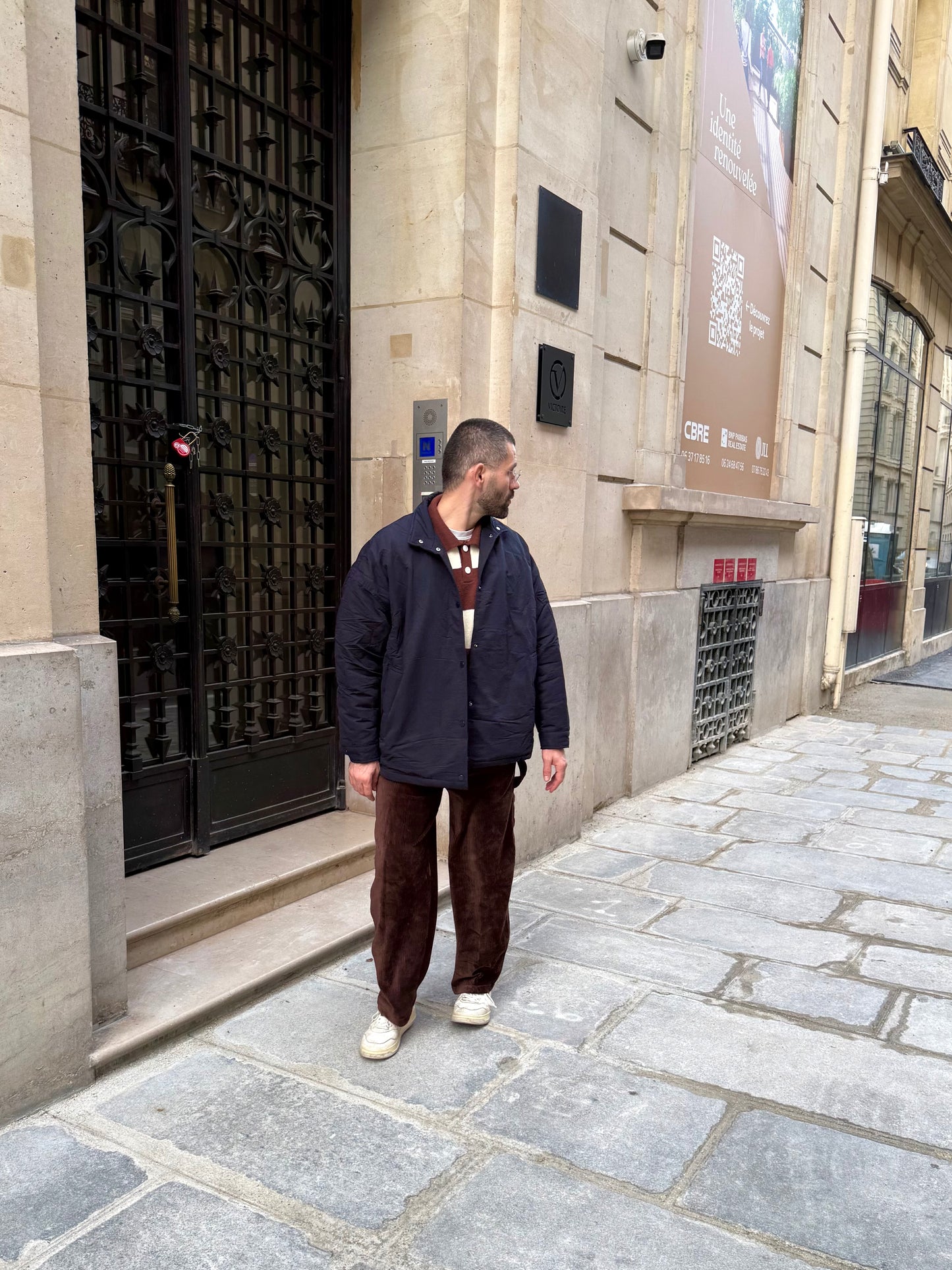 Veste intérieur matelassé bleu marine "Paris"
