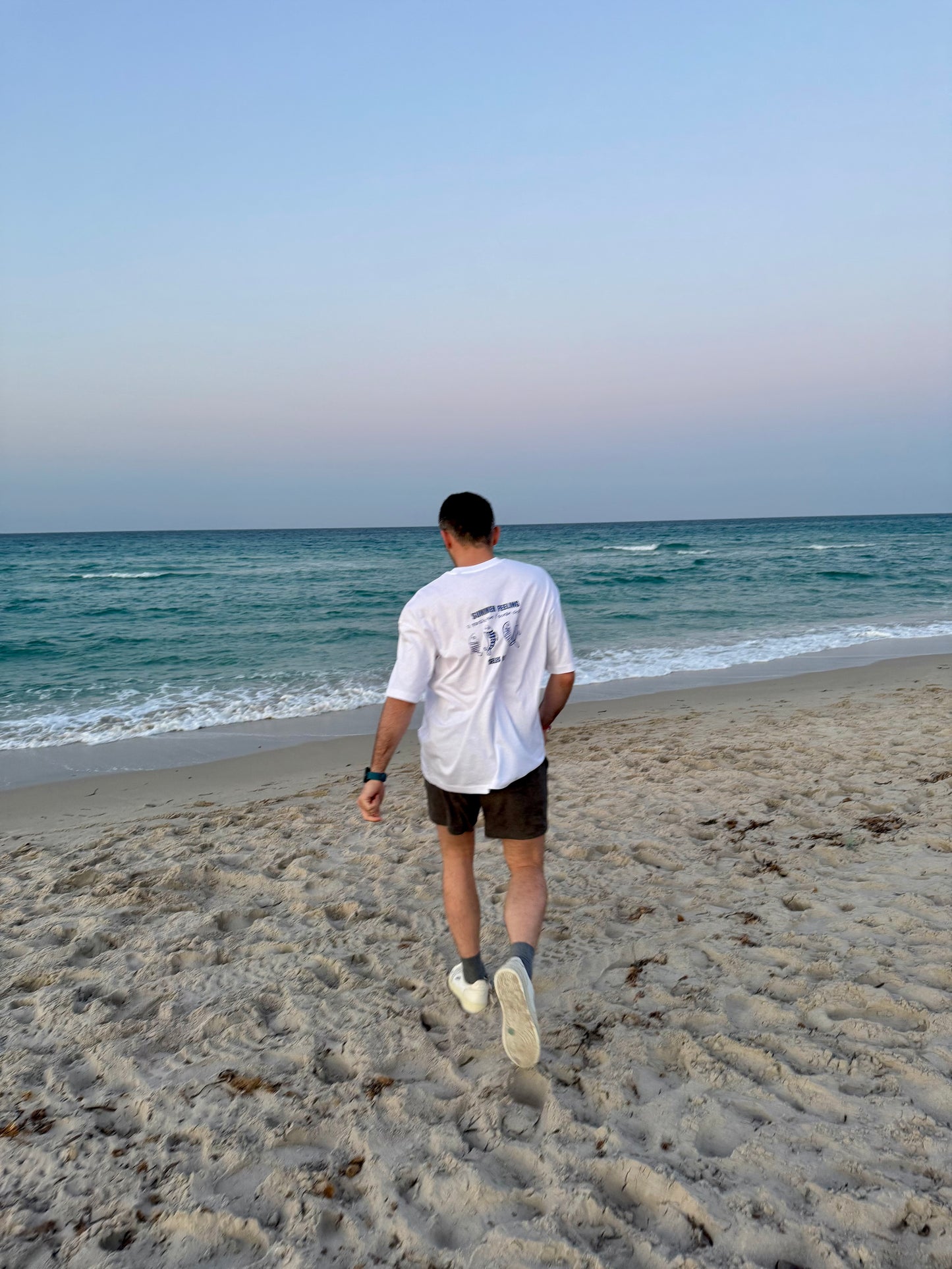 T-shirt "l'océan chante" blanc oversize